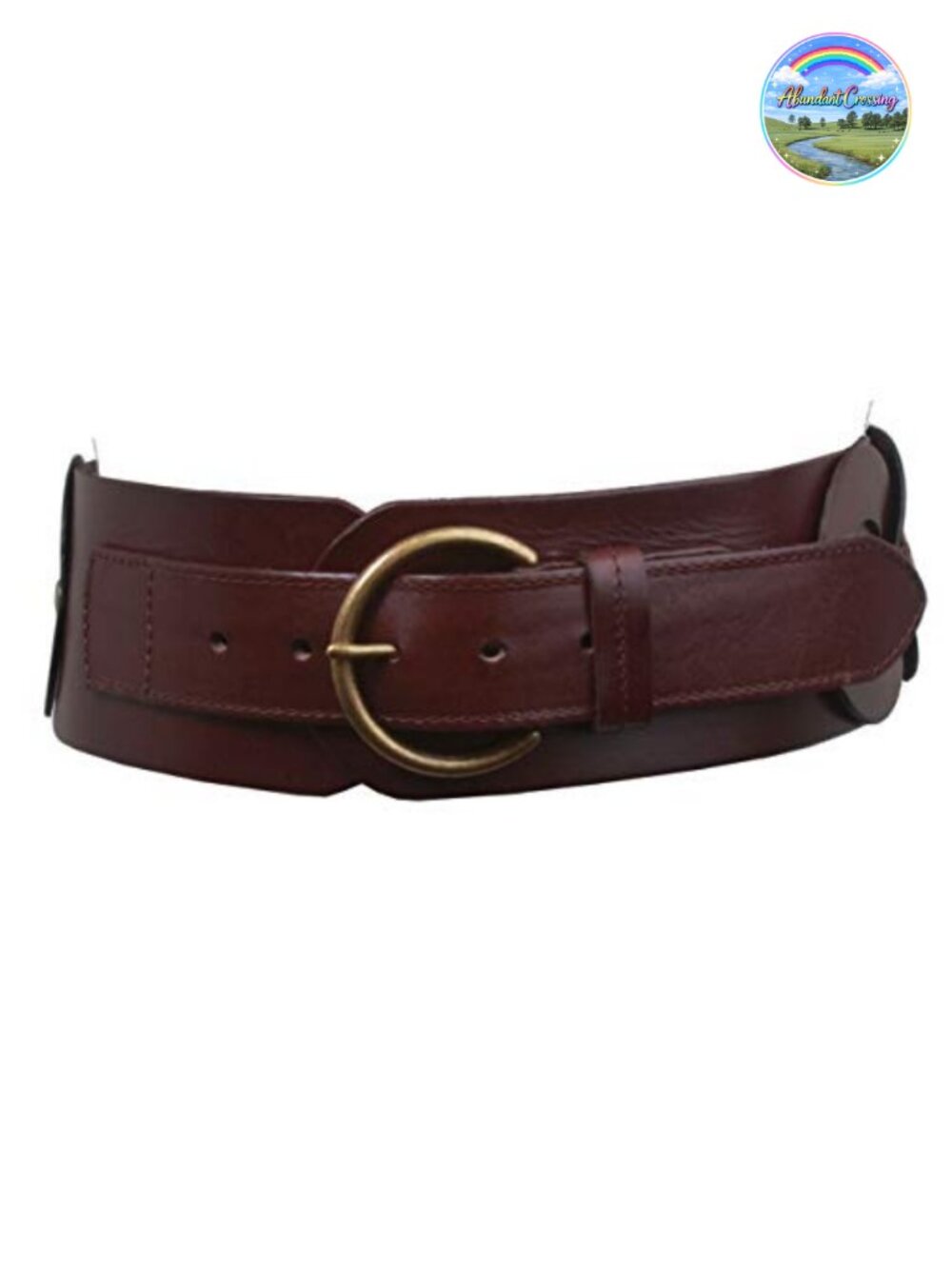 3" Wide High Waist Full Grain Leather Braided Belt with Antique Brass Buckle